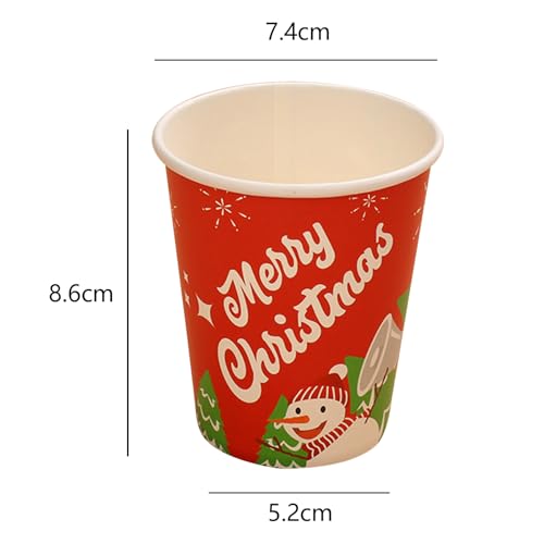 ZynoQuark 64 PACK Christmas Cups Disposable, 9 oz Paper Cups Holiday Winter Style Designs for Hot Chocolate Coffee & Tea, ...