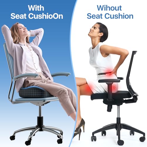 CJACSOC Seat Cushion, Extra Large Memory Foam Cushion for Office Chair Cushions, Ergonomic Cushions Pad Pillow for Pressur...