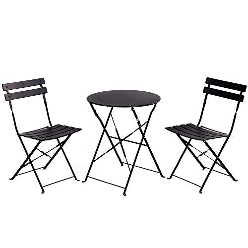 Grand patio Premium Frame Patio Bistro Set, Folding Outdoor Patio Furniture Sets, 3-Piece Patio Set of Folding Patio Table...