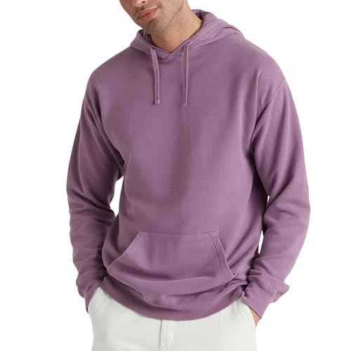 Hanes mens Originals Fleece Hoodie, Garment Dyed Hooded Sweatshirt, Unisex Fleece Pullover