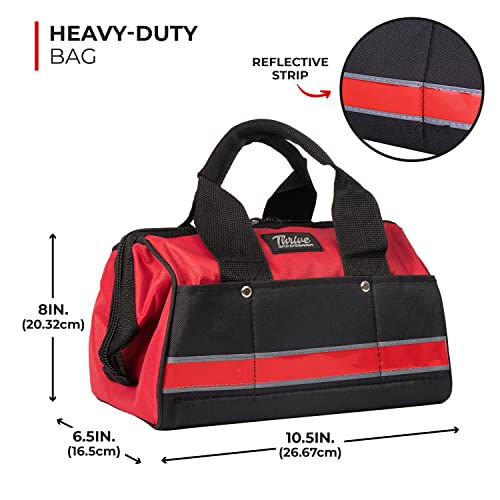 Thrive Car Emergency Kit & Roadside Emergency Car Kit - 104-Piece Set, Red Canvas Bag, Universal Fit - Jumper Cables, Esca...