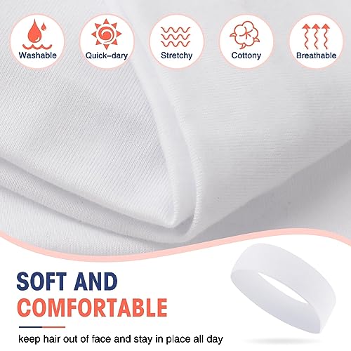 Hotop 20 Pcs Sport Stretchy Headbands for Girls Women Non Slip Soft Fabric Elastic Headband Bulk for Yoga DIY Team Gifts