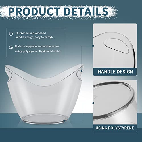 Ice Bucket Parties Wine Bucket Plastic Clear Acrylic For 8 Liter Plastic Tub Perfect for 5 Champagne, Wine or Beer Bottle...