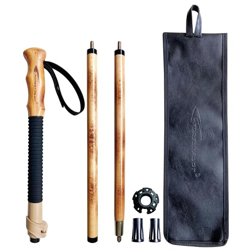 FOREST PILOT Trekking Poles- 1-pc Pack - Adjustable Hiking or Walking Stick –Strong, Natural Beech Wood - Quick Adjust Fli...