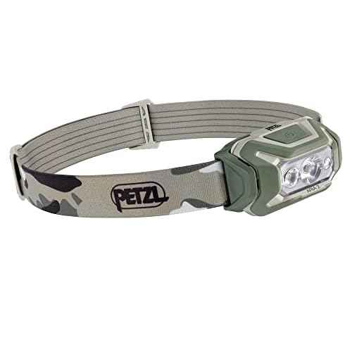 PETZL ARIA 2 RGB, Compact, Durable, Waterproof headlamp with White, red, Green and Blue Modes, 450 lumens, Camo