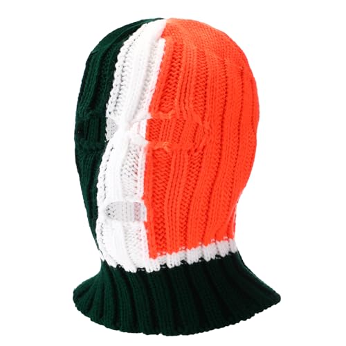 SockFrenzy Crazy Irish Flag Tricolor Balaclava Crochet Hat Music Festival Halloween mask