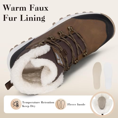 Mishansha Winter Boots for Women Water-Resistant Warm Snow Boots with Fur Lining Non Slip Sole for Outdoor Cold Weather Hi...