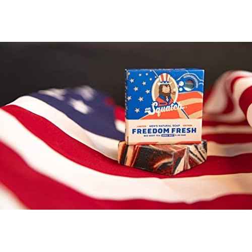 Dr. Squatch All Natural Bar Soap for Men with Zero Grit, Freedom Fresh