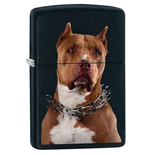 Zippo Lighter- Pit Bull Dog Black Matte Windproof Lighter #Z5100
