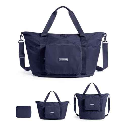 BAGSMART Foldable Travel Bag, 37L Duffle Bag for Travel, Expendable Carry on Weekender Duffel, Lightweight Personal Item Bag