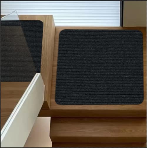 Stair Treads for Wooden Steps, Non-Slip Stair Runner Indoor Outdoor Stair Tread Mats Covers Pads, 31" x 31"Matching Staircase Step Runner for Elders, Kids and Dogs (31" X 31", Black)