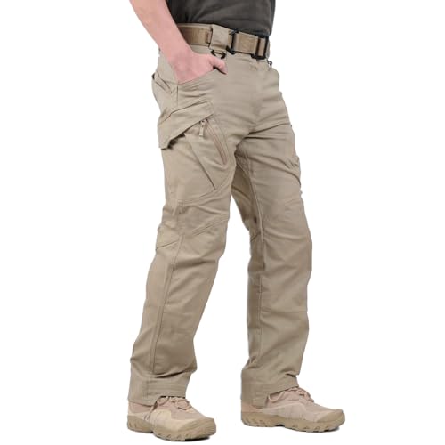 Hiwise Men's Ripstop Tactical Pants Water Resistant Stretch Cargo Pants Lightweight EDC Hiking Work Pants