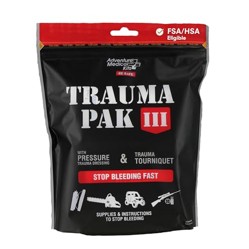 Adventure Medical Kit Trauma Pak III - Medical First Aid Kit - Emergency Trauma Kit with Trauma Bandage, Tourniquet, Traum...