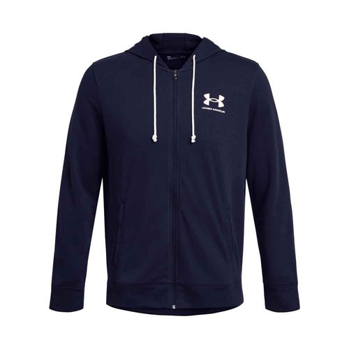 Under Armour Men's Rival Terry Full Zip, (410) Midnight Navy / / Onyx White, Large