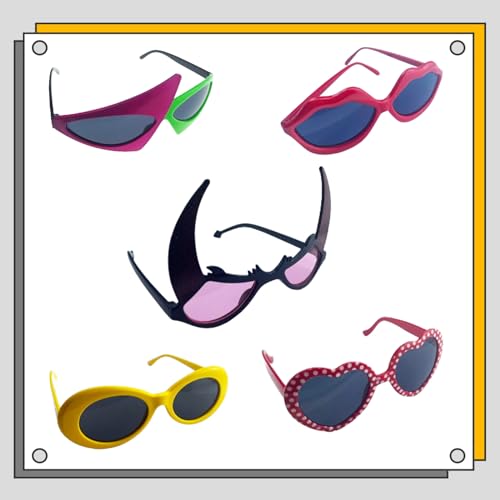 HEYTOP 16 Pack Funny Sunglasses Novelty Party Glassses Masks for Adults Cool Shaped Funny Party Eyeglasses, Photo Booth Pr...