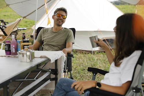 KingCamp Folding Camping Table, Portable Camp Table Foldable Aluminum Roll Up Seamless Desktop with Storage and Tall Legs ...