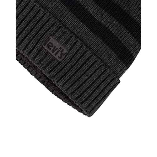 Levi's Men's Cozy Knit Cuffed Logo Patch Beanie Hats