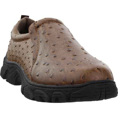 ROPER Mens Performance Faux Ostrich Slip On Casual Shoes - Brown