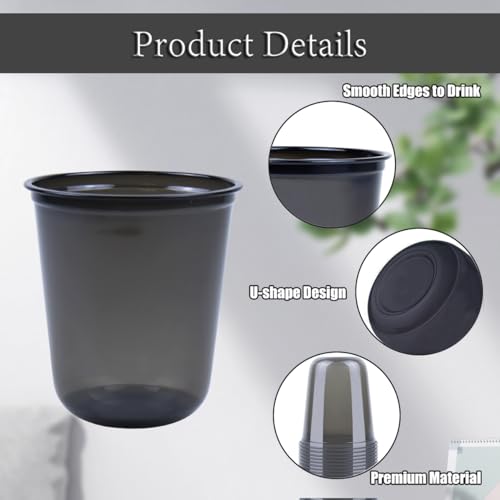100 Pcs Disposable Stemless Glasses 12oz Plastic Cups PET Disposable Drinking Cups Cold Party Plastic Wine Glasses Classic...