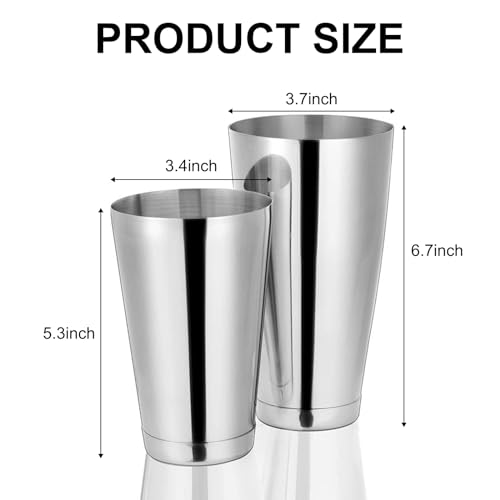 Hyuetrsa 6 Pcs Cocktail Shakers Professional Bar Shaker Boston Shaker Set Martini Shakers Drink Mixer Shake for Drink Mixi...