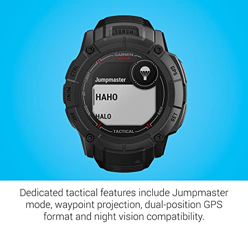 Garmin Instinct 2X Solar - Tactical Edition, Rugged GPS Smartwatch, Built-in Flashlight, Ballistics Calculator, Solar Char...