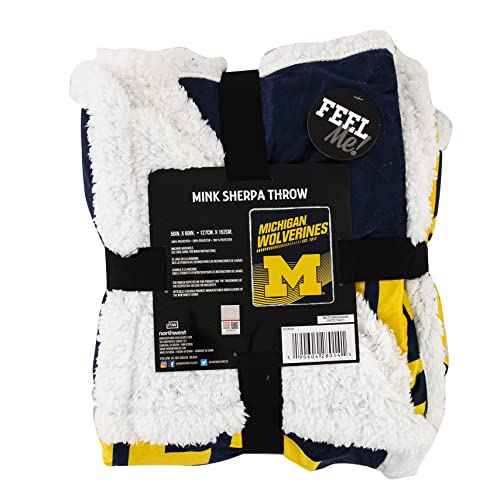 Northwest NCAA Unisex-Adult Mink Sherpa Throw Blanket