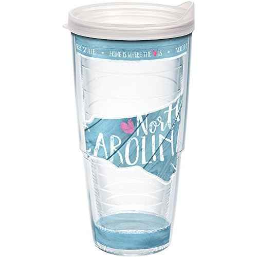 Tervis North Carolina State Outline Tumbler with Wrap and Frosted Lid 24oz, Clear