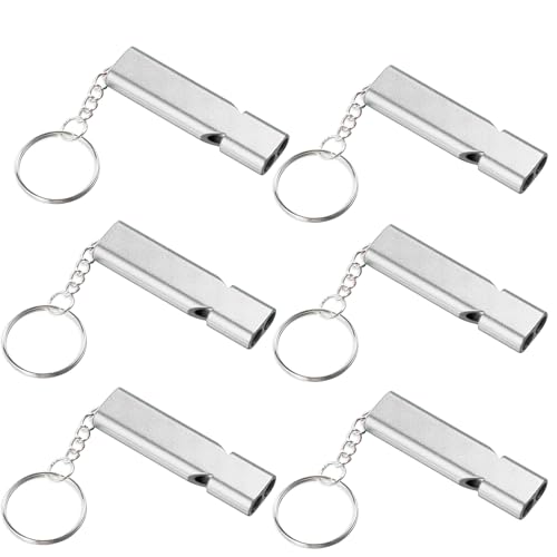 Premium Extra Loud Whistles for Camping Hiking Hunting Outdoors Sports and Emergency Situations, Sturdy but Light Aluminiu...