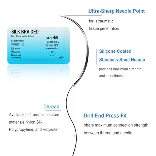 Spectabilis Suture Practice Kit for Medical Students, Silicone Pad Surgery Wounds Closure Suturing, Supplies for Vet Nursi...