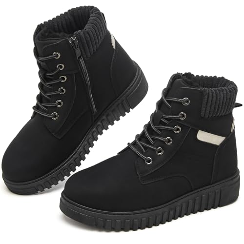 Women's Ankle Boots & Booties Waterproof Boots for Women Black Hiking Boots Women Combat Non Slip Snow Boots for Outdoor Work