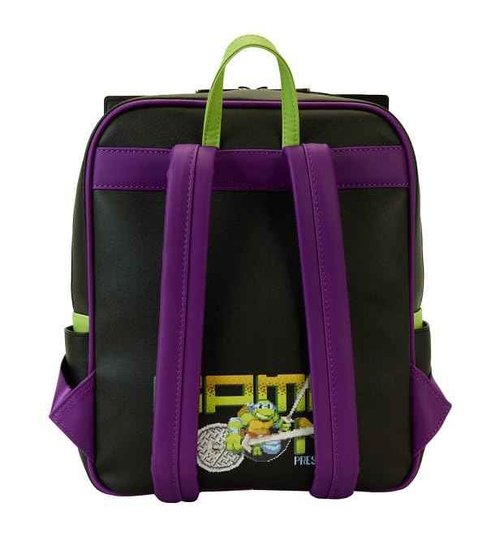 Loungefly Teenage Mutant Ninja Turtles 40th Anniversary Vintage Arcade Mini Backpack, Black/Charcoal, Taglia unica