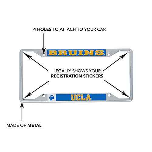 Desert Cactus UCLA University of California Los Angeles Bruins Metal License Plate Frame for Front or Back of Car Officially Licensed (Mascot)