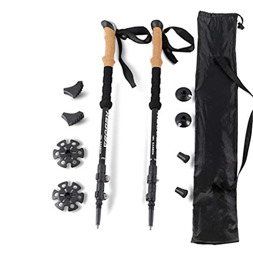 Kegoba Alpenstocks Trekking Poles -100 Percent Carbon Fiber,Lightweight Malleable and Strong with Cork Grip Quickly Flip-L...