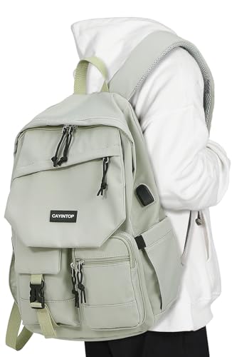 School Backpack College Bookbag for Teen — Student Aesthetic Bagpack for Girls 15.6 Inch Daypack with USB Charger Women La...
