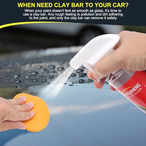 Newruiheng Car Clay Bars Auto Detailing and Clay Synthetic Lubricant Kit with 4 PCS Clay Bars, Clay bar Lubricant Tablets ...