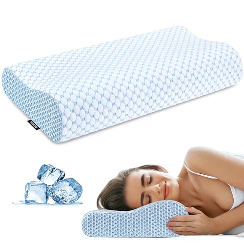 Cervical Pillow for Neck Pain Relief, Contour Memory Foam Pillows for Sleeping, Odorless Ergonomic Pillow Adjustable Ortho...