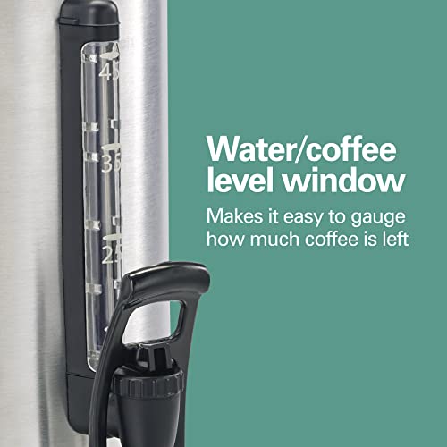 Hamilton Beach 45 Cup Coffee Urn and Hot Beverage Dispenser, Silver (40519)