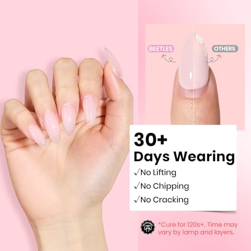 Beetles Builder Gel for Nails-3 Colors 9 in 1 Nail Extension Sculpting Building Clear Nude Pink Hard Gel Kit with Base Top...