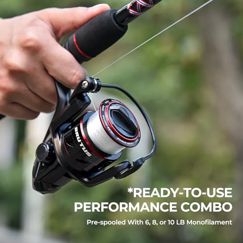 KastKing Brutus Fishing Rod and Reel Combo, Spinning & SpinCast Combo, Custom Tackle Kit, Pre-Spooled Line, Brute Tuff 2Pc...