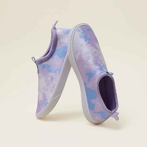 Lands' End Kids Water Shoes, Boys and Girls Water Shoes for Kids, Quick Dry Slip On Aqua Swim Shoes for Kids Pool or Beach, Purple Tie Dye or Navy Blue, Size 1 Little Kid to 7 Big Kid Youth