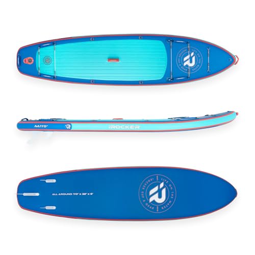 iROCKER All Around 11 7.0 Inflatable Stand Up Paddle Board Premium SUP and Accessories - Made for All Skill Levels - Speed...