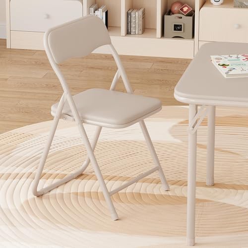 CuisinSmart Folding Card Table and Chair Set of 3, Portable Square Card Table with 2 Padded Chairs, Foldable Chairs and Ta...
