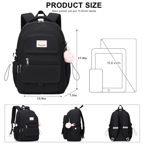 YOJOY Laptop Backpack 15.6 Inch College Backpacks for Women, School Backpack for Girls,Students Aesthetic Anti Theft Trave...