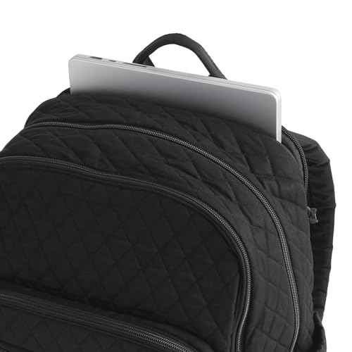Vera Bradley Women's Premium Cotton Large Bancroft Backpack, Moonless Night, One Size