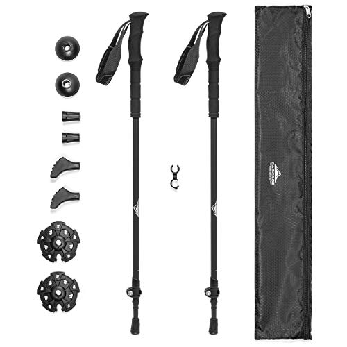 Cascade Mountain Tech Trekking Poles - Ultralight 2 Piece Carbon Fiber Walking or Hiking Sticks & Trekking Poles - Aluminu...