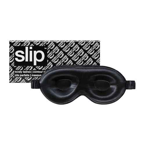 slip Contour Sleep Mask | 100% Pure Mulberry Silk, Ultra Soft | Contoured Design, Prevents Eye Pressure | Adjustable Strap, Ideal for Travel - Black