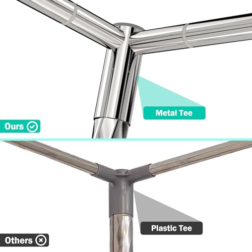 NKM Stainless Steel Adjustable Canopy Bed Frame, Suitable for Twin,Full,Queen and King Size, Thicken Bed Frame Bracket for...