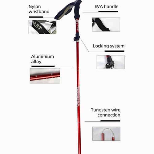 Walking Poles Set of 2, Ultralight Carbon Fiber Quick Lock EVA Grip Trekking Poles, Balance Support for Seniors, Women and...