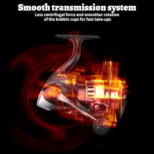 Lacusmall Spinning Fishing Reel, Saltwater Freshwater Spinning Fishing Reel, HE Series 22LBs Max Drag, 12 Ball Bearings,5....