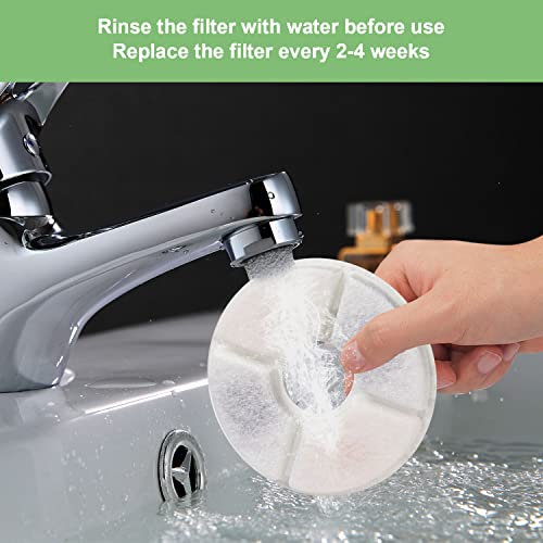 Wonder Creature Cat Water Fountain Filter Replacement, 6/8/12/16/8+4 Pack, Round Carbon Filters for 81oz/2.4L Stainless St...